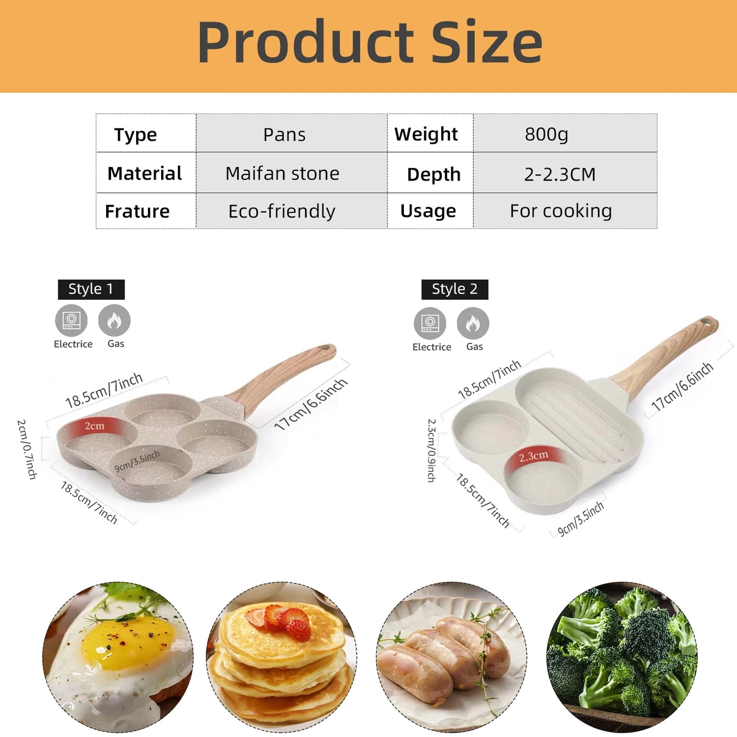 4 Hole Omelet Pan Frying Pot Thickened Nonstick Egg Pancake Steak