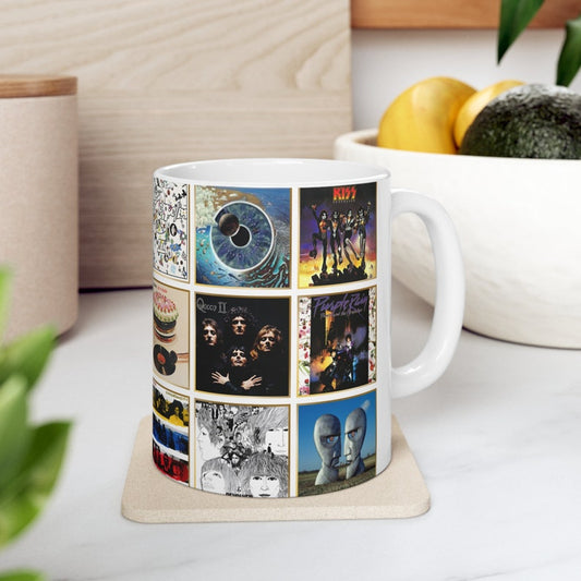 Classic Rock Albums Ceramic Mug 11oz, Rock Albums Coffee Cup, 60s,70s, 80s, Album Cover Mug, Classic Rock Lover Gift