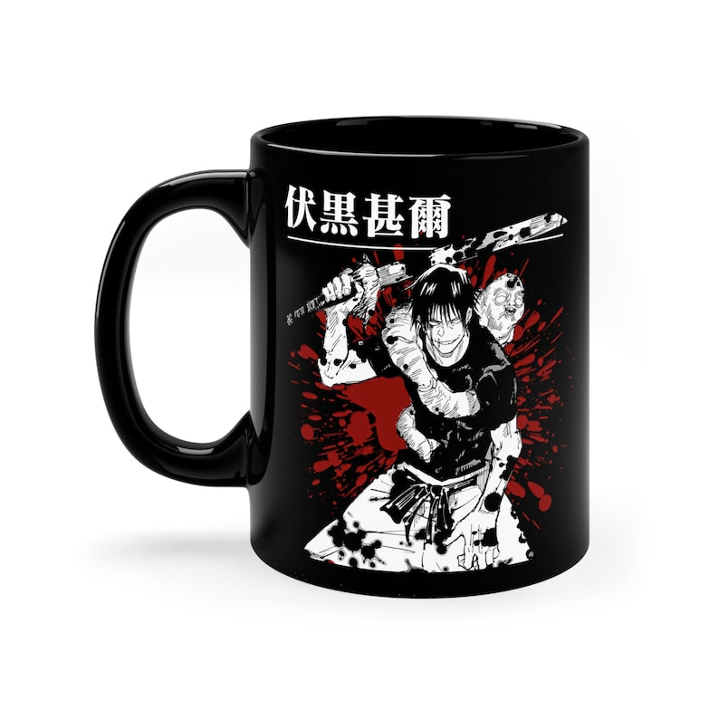 anime mug, jujutsu kaisen mug, toji fushiguro mug, 11oz black coffee mug