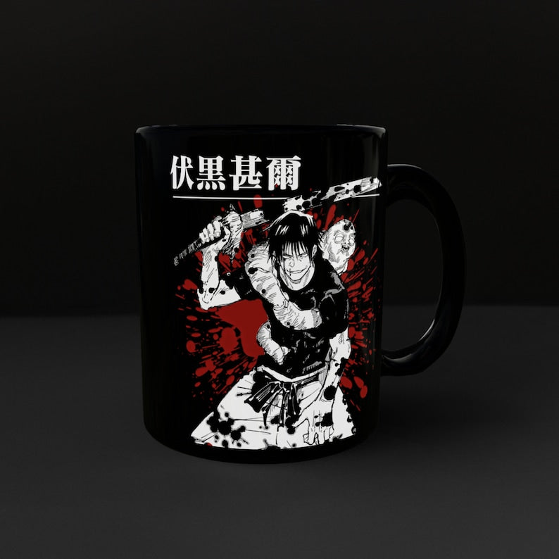 anime mug, jujutsu kaisen mug, toji fushiguro mug, 11oz black coffee mug